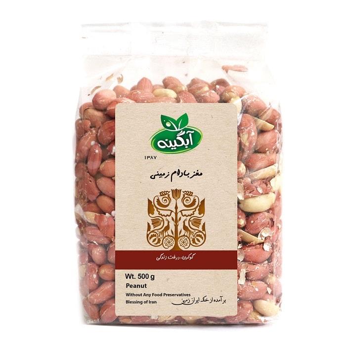 مغز بادام زمینی 500 گرمی آبگینه